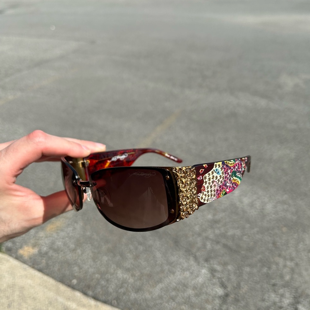Ed Hardy Brown Sunglasses Medusa